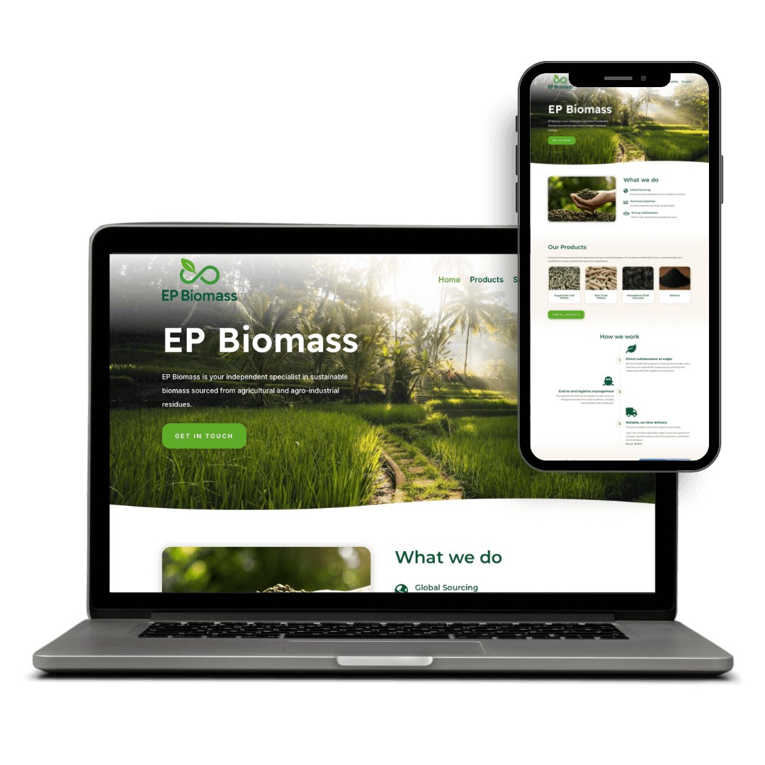 Mockup website EP Biomass